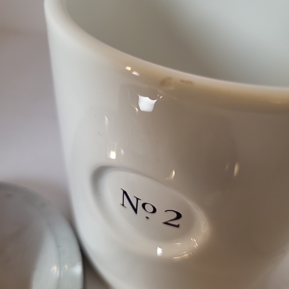 White Ceramic Canister Set with Silver Lids - Picture 8 of 10